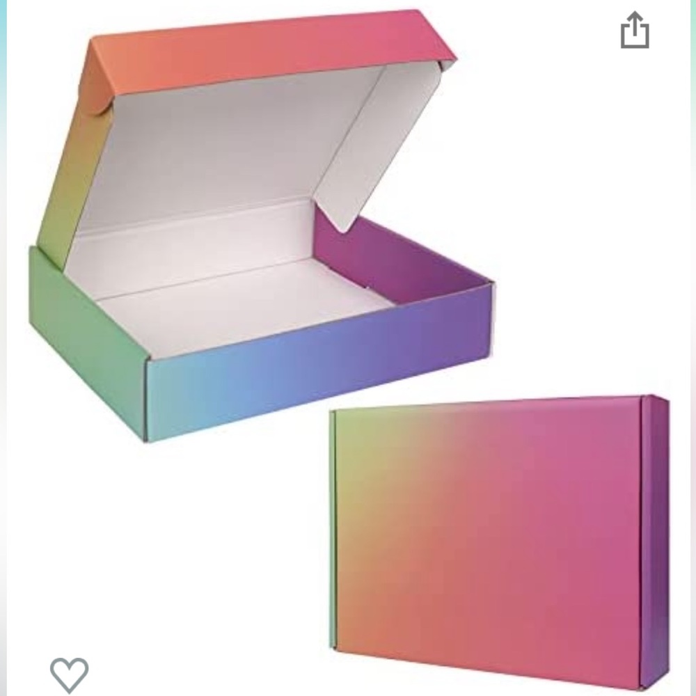 Pack of 3 (10x8x2 Inch) Cardboard color gradient multipurpose boxes